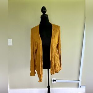 Sadie & Sage dark honey yellow cardigan sweater. Size large